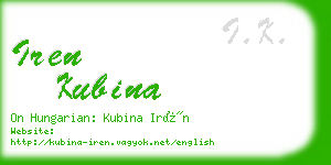 iren kubina business card